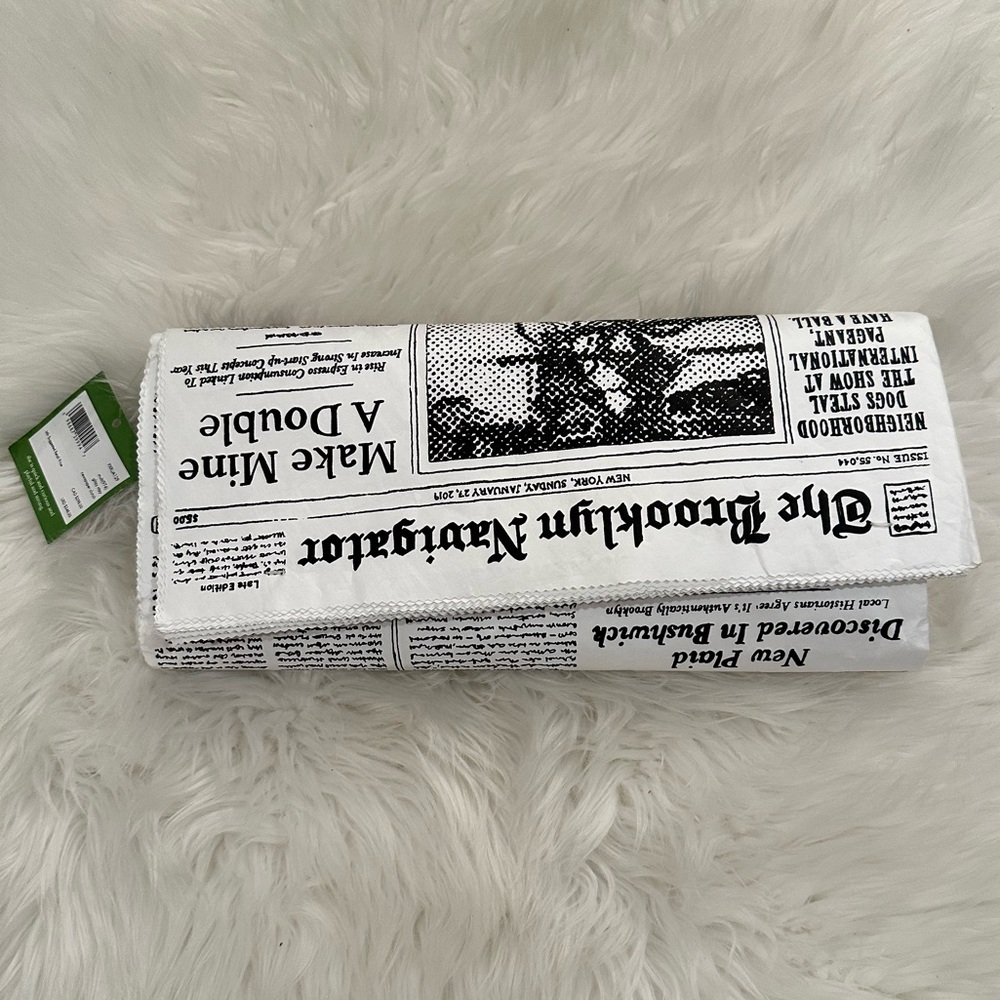 NWT Kate Spade Ritzy Glitzy Newspaper Clutch The Brooklyn Navigator 2019
